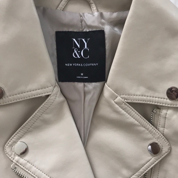 tan new york and company leather jacket - Picture 3 of 6